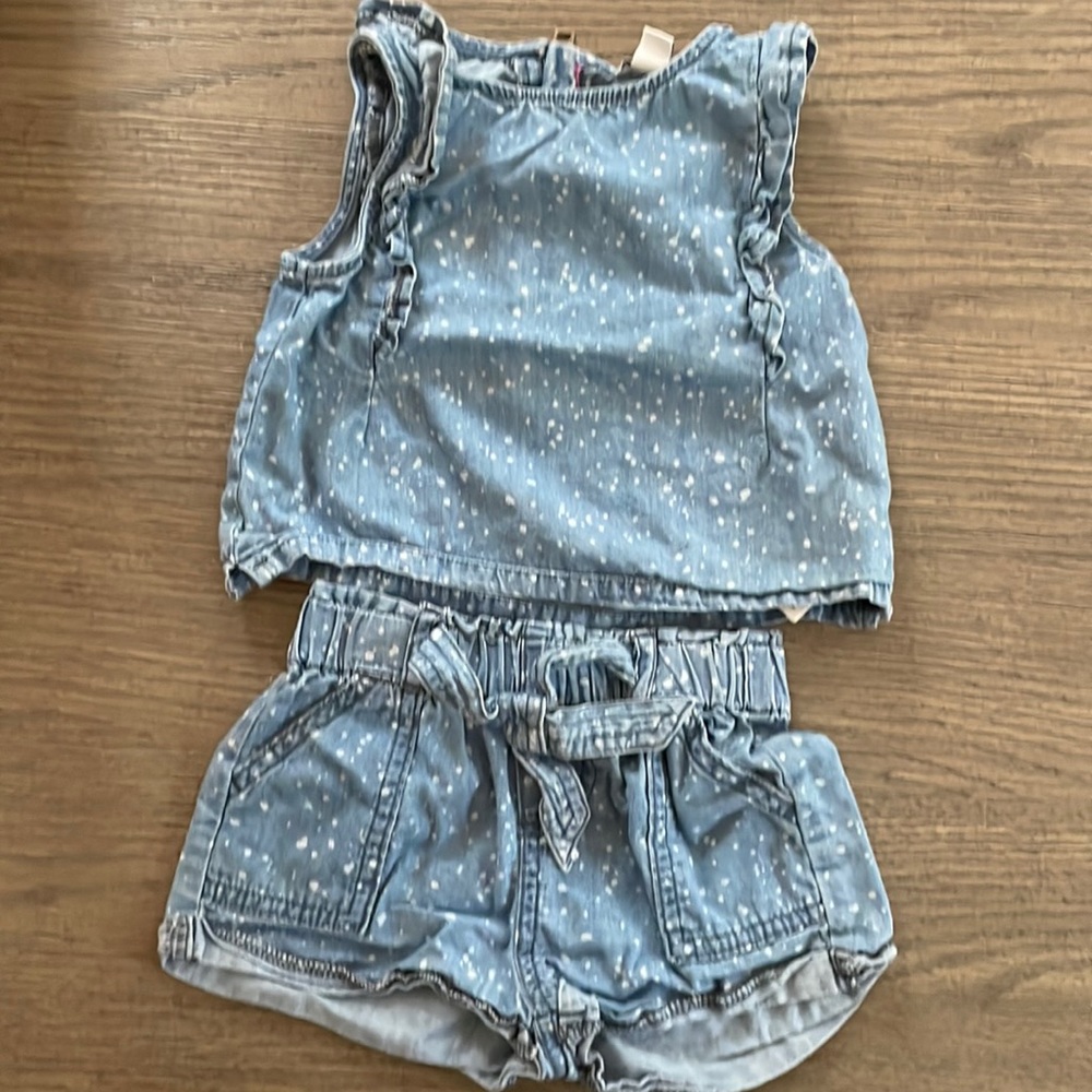 Splendid blue splatter matching tank and shorts